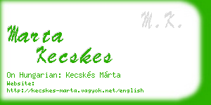 marta kecskes business card