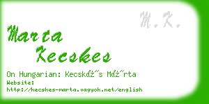 marta kecskes business card